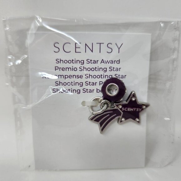 Scentsy Shooting Star Award Charm Silver & Purple New In Package - Picture 1 of 4